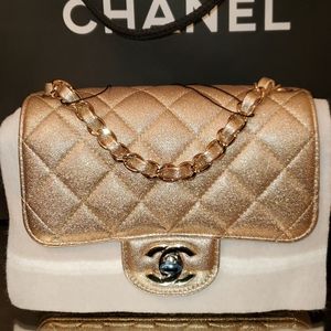 Chanel 21p metallic gold square mini (unicorn)